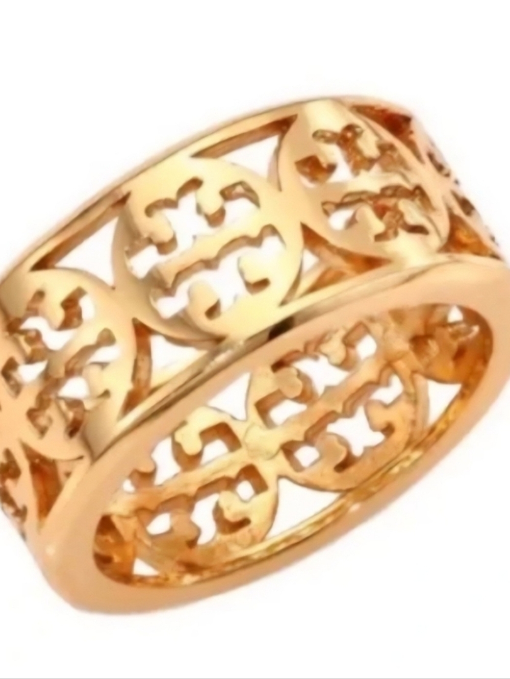 Tory Burch Gold Filigree Logo Cutout Band